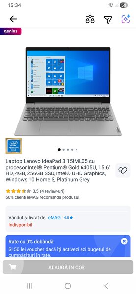 Vand laptop Lenovo